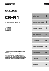 Onkyo CR-N1 Owner Manual