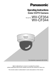 Panasonic WVCF354 WVCF344 User Guide