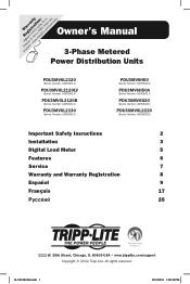 Tripp Lite PDU3MV6H50A Owner's Manual for 3-Phase Basic PDUs 933145