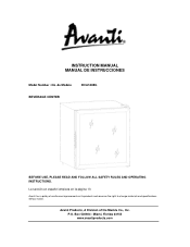 Avanti BCA184BG Instruction Manual