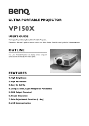BenQ VP150X Manual for the VP150X