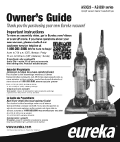 Eureka AirSpeed UNLIMITED Pet AS3033A Owner's Guide