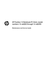HP Pavilion 14-ab100 Maintenance and Service Guide