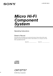 Sony HCD-EP707 Operating Instructions (CMTEP707)
