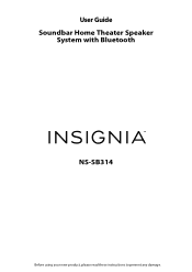 Insignia NS-SB314 User Manual (English)