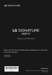LG OLED77W9PUA Owners Manual
