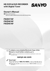 Sanyo FWZH676F Owners Manual
