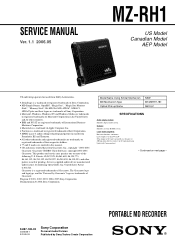 Sony MZ-RH1 Service Manual