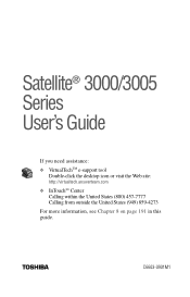 Toshiba Satellite 3005 User Guide