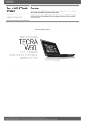Toshiba Tecra W50 PT640A-04S02J Detailed Specs for Tecra W50 PT640A-04S02J AU/NZ; English