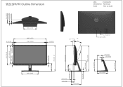 Dell SE2219H X Monitor Outline Drawing
