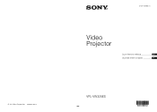 Sony VPL-VW325ES Startup Guide