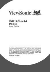 ViewSonic VA2719-2K-Smhd VA2719-2K-SMHD User Guide English