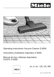 Miele S 6290 HomeCare Operating Instructions