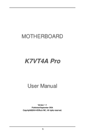 ASRock K7VT4A PRO User Manual