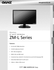 Ganz Security ZM-L19 ZM-L Series II Specifications