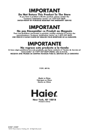 Haier HCR27B ECR27 Manual