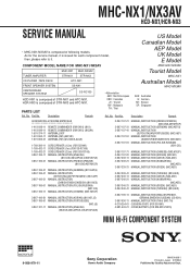 Sony MHC-NX1 Service Manual