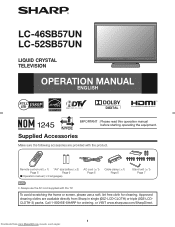 Sharp LC-46SB57U Operation Manual