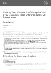 Dell Wyse 5070 Updating from Windows 10 IoT Enterprise 2016 LTSB to Windows 10 IoT Enterprise 2019 LTSC Release Notes