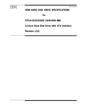IBM DTCA-24090 Hard Drive Specifications