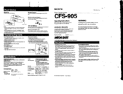 Sony CFS-905 Users Guide