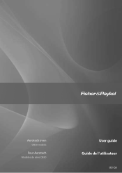 Fisher and Paykel OB30DDEPX1 OB30 Aerotech User Guide USCA (English, French)