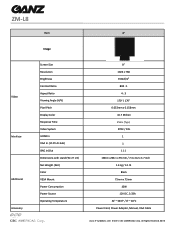 Ganz Security ZM-L8 Specifications