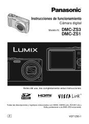 Panasonic DMC ZS3R Digital Still Camera - Spanish