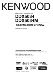 Kenwood DDX5034 User Manual