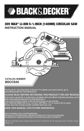 Black & Decker BDCCS20B Instruction Manual