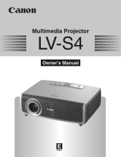 Canon LV-S4 Owners Manual