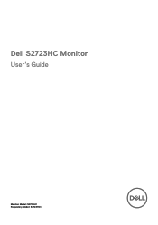 Dell S2723HC Monitor Users Guide