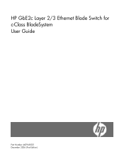 HP GbE2c HP GbE2c Layer 2/3 Ethernet Blade Switch for c-Class BladeSystem User Guide
