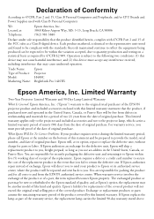 Epson BrightLink Pro 1410Wi Warranty Statement