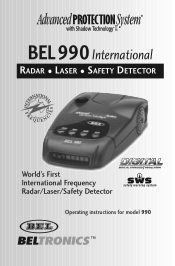 Beltronics BEL 990 Owner's Manual