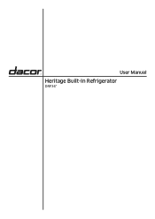 Dacor DRF36TBI User Manual - 36' French Door Bottom Freezer Panel Ready