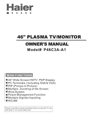 Haier P46C3A-A1 User Manual