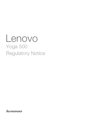 Lenovo Yoga 500-15IBD Laptop Lenovo Regulatory Notice (European) - Yoga 500 series