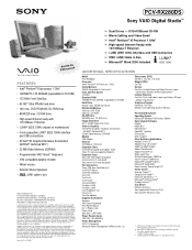 Sony PCV-RX280DS Marketing Specifications