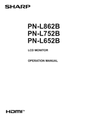 Sharp PN-L862B Operation Manual