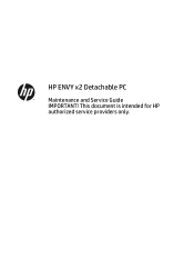 HP ENVY x2 - 15-c001dx HP ENVY x2 Detachable PC Maintenance and Service Guide