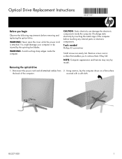HP Slimline 260-a100 Optical Drive Replacement Instructions
