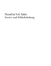 Lenovo ThinkPad X41 (German) Service and troubleshooting guide for ThinkPad X41 Tablet