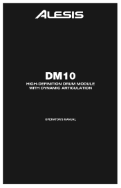 Alesis DM10 X Kit Operation Manual
