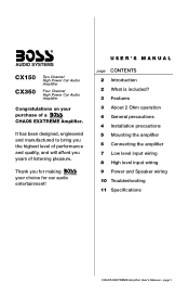 Boss Audio CX350 User Manual in English