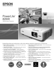 Epson 826W Product Brochure