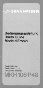 Sennheiser MKH 106 P 48 Instructions for Use