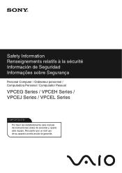 Sony VPCEJ14FX/BC Safety Information