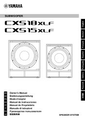 Yamaha CXS18XLF CXS18XLF CXS15XLF Owners Manual